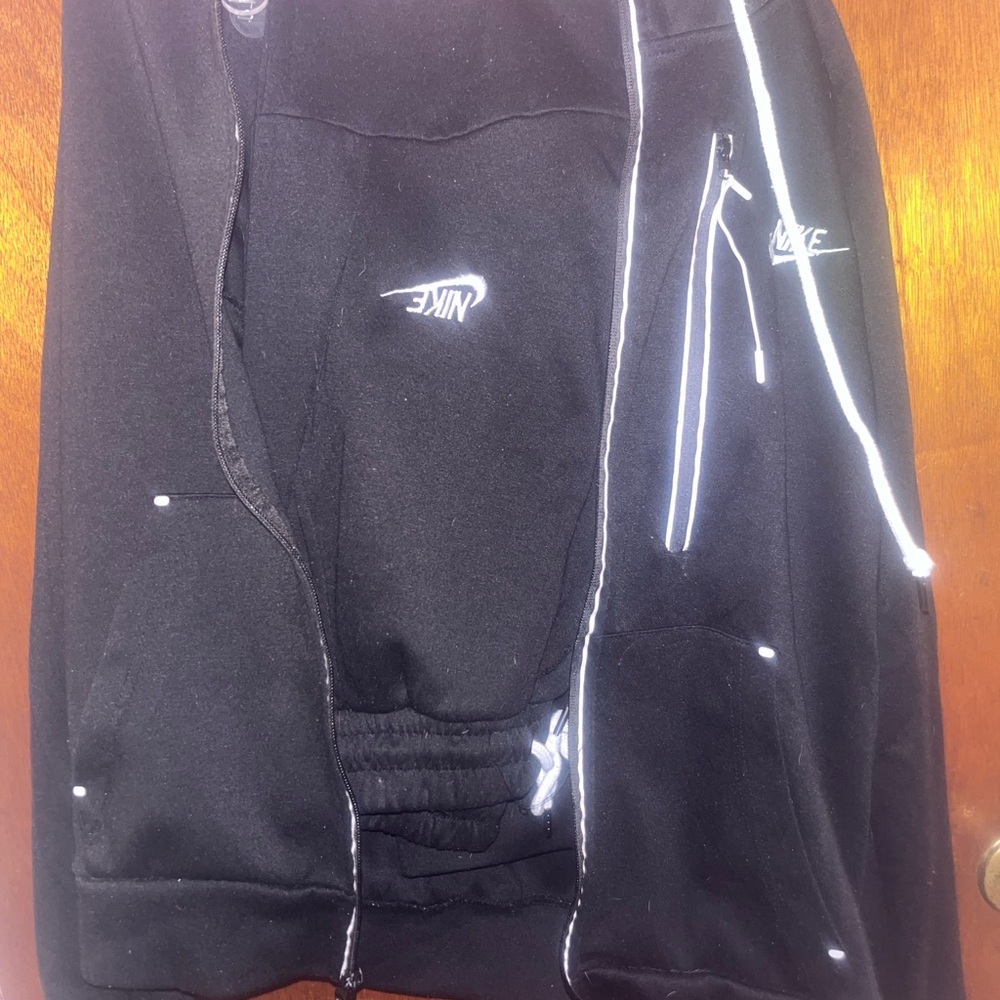 Nike Black Jogging Suit with White Detailing and hidden pockets